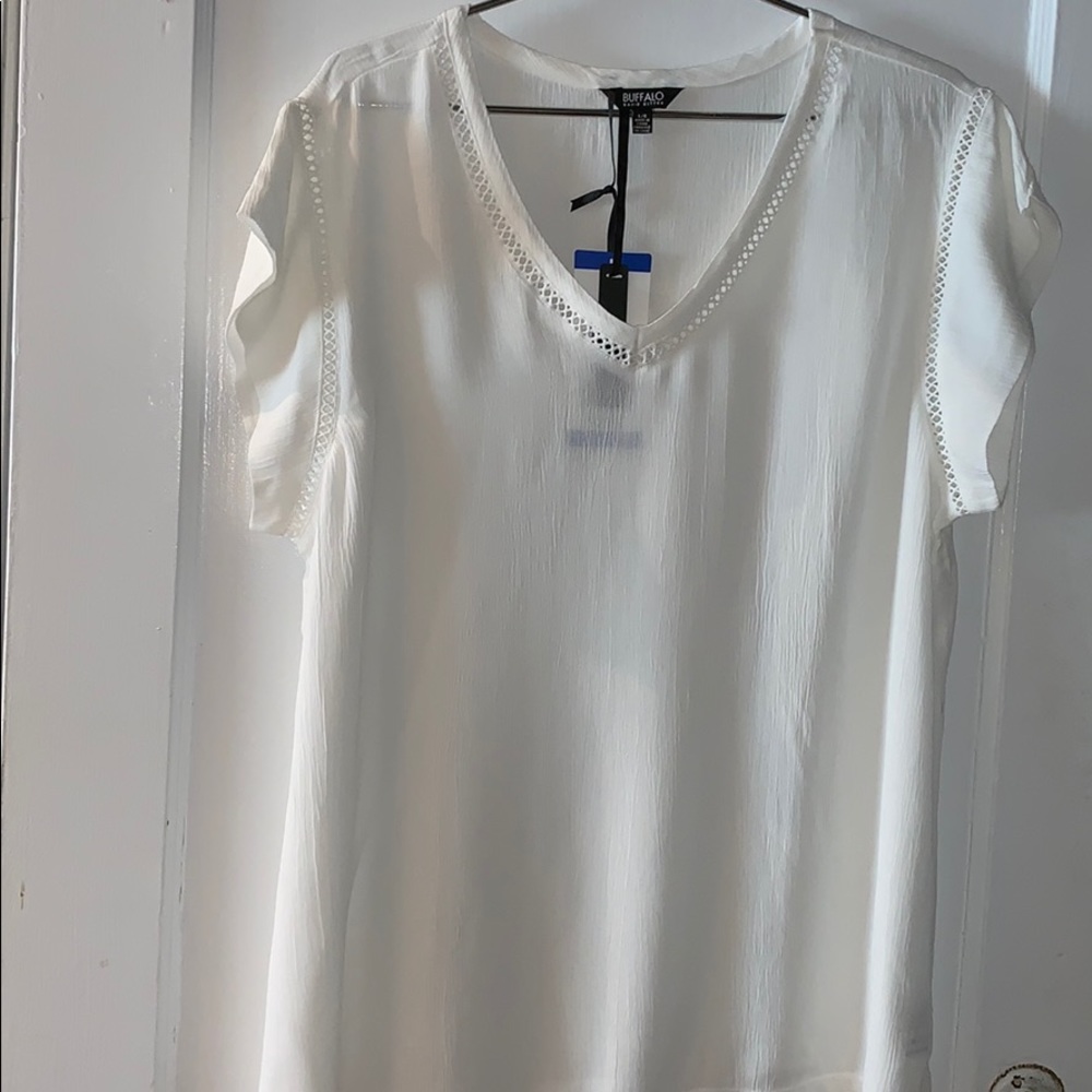 Buffalo, white lace blouse